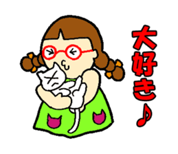 Red glasses daughter sticker #1134843