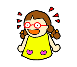 Red glasses daughter sticker #1134853
