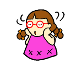Red glasses daughter sticker #1134854