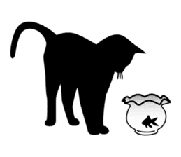 Black cat silhouette sticker #1134971