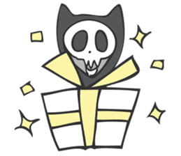 Cat suits skeleton "Honeko" sticker #1137895