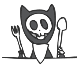 Cat suits skeleton "Honeko" sticker #1137901