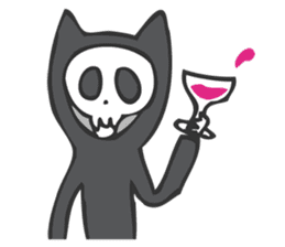 Cat suits skeleton "Honeko" sticker #1137902