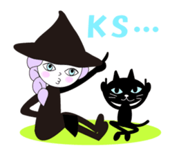 Sticker of cute witch & happy companion2 sticker #1144346