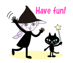 Sticker of cute witch & happy companion2 sticker #1144352