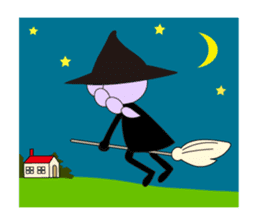 Sticker of cute witch & happy companion2 sticker #1144353