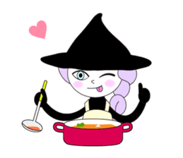 Sticker of cute witch & happy companion2 sticker #1144354