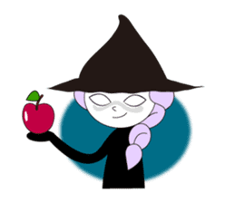 Sticker of cute witch & happy companion2 sticker #1144355