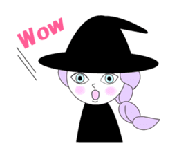 Sticker of cute witch & happy companion2 sticker #1144356