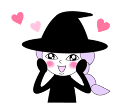 Sticker of cute witch & happy companion2 sticker #1144357