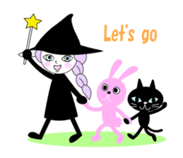 Sticker of cute witch & happy companion2 sticker #1144363