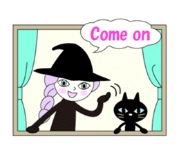 Sticker of cute witch & happy companion2 sticker #1144370