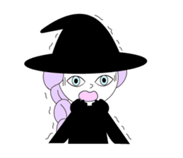 Sticker of cute witch & happy companion2 sticker #1144374