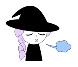 Sticker of cute witch & happy companion2 sticker #1144375