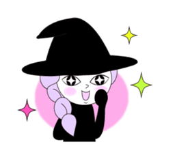 Sticker of cute witch & happy companion2 sticker #1144376