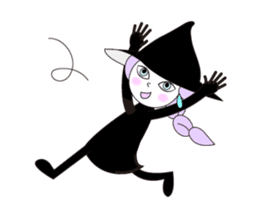 Sticker of cute witch & happy companion2 sticker #1144384