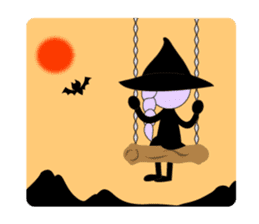 Sticker of cute witch & happy companion2 sticker #1144385