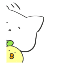 Chick and cat sticker #1144990