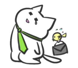 Chick and cat sticker #1145005