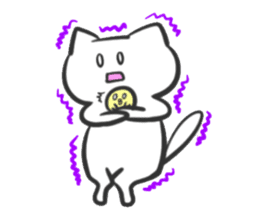Chick and cat sticker #1145016