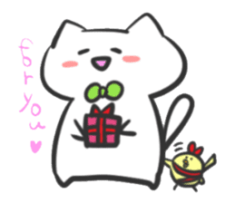 Chick and cat sticker #1145017