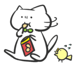 Chick and cat sticker #1145018