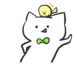 Chick and cat sticker #1145025