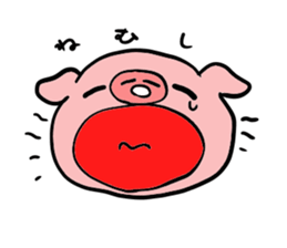 A pig with a emotional nose sticker #1146348