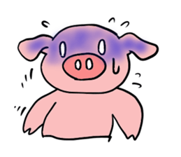 A pig with a emotional nose sticker #1146349
