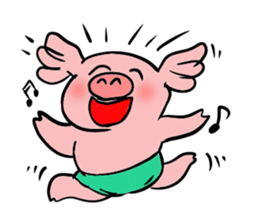 A pig with a emotional nose sticker #1146350