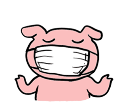 A pig with a emotional nose sticker #1146362