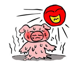 A pig with a emotional nose sticker #1146368