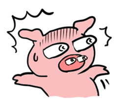 A pig with a emotional nose sticker #1146372