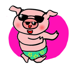 A pig with a emotional nose sticker #1146377