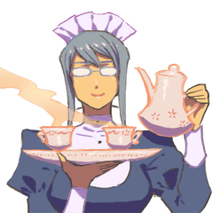 Sticker of maid glasses