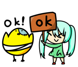 Fish and chick sticker #1148097