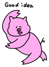 Mu-kun of piglets English version sticker #1148749