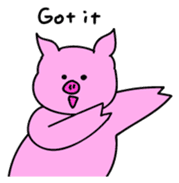 Mu-kun of piglets English version sticker #1148760