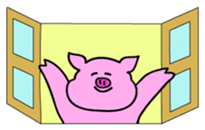 Mu-kun of piglets English version sticker #1148772