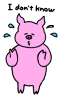 Mu-kun of piglets English version sticker #1148777