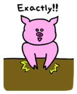 Mu-kun of piglets English version sticker #1148784