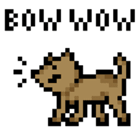 Pixel dog Leo sticker #1150308