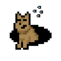 Pixel dog Leo sticker #1150313