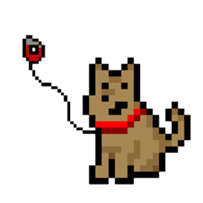 Pixel dog Leo sticker #1150318