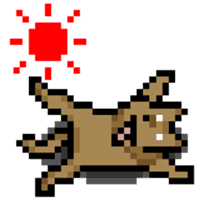 Pixel dog Leo sticker #1150319