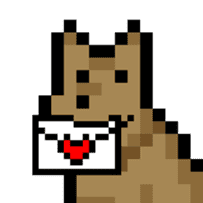 Pixel dog Leo sticker #1150325