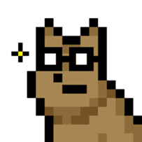 Pixel dog Leo sticker #1150326