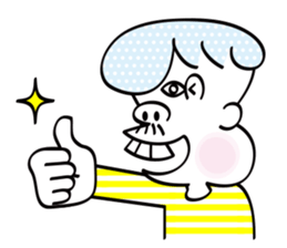 Chubby cheeks men sticker #1152707