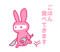 PINK NINJA RABBIT sticker #1167714