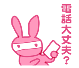 PINK NINJA RABBIT sticker #1167725